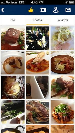 A grid of dish photography filling the screen edge to edge under a minimal header